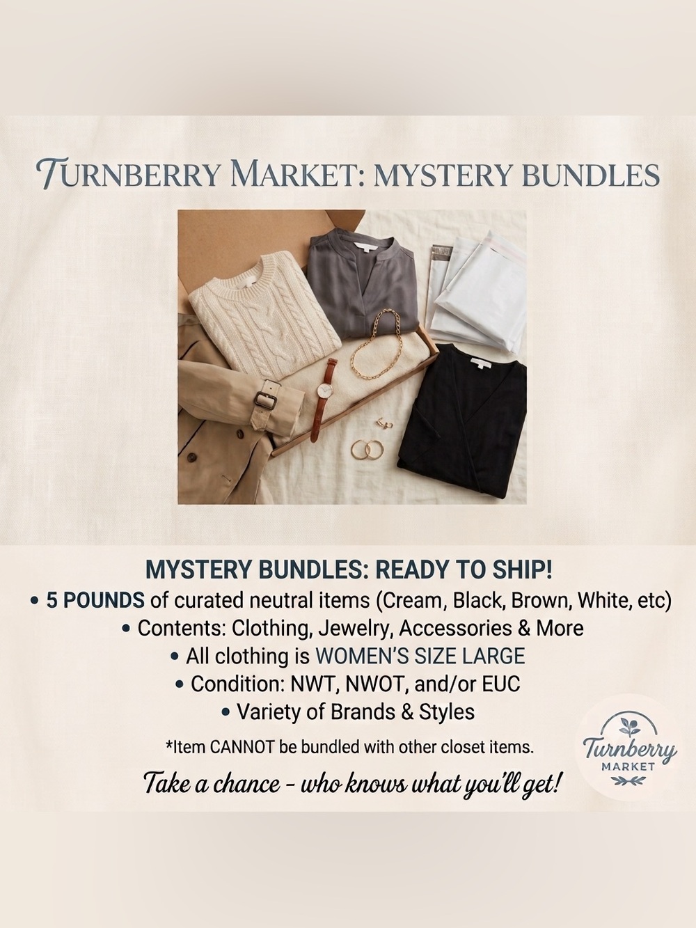 5lb Mystery Box Bundle - All Things Neutral - Women’s Size Large NWT, NWOT, EUC